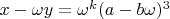 $x-\omega y=\omega^k(a-b\omega)^3$