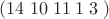 $(14\; 10 \;11\; 1\; 3\;)$