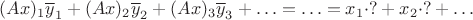 $(Ax)_1\overline y_1+(Ax)_2\overline y_2+(Ax)_3\overline y_3+\ldots=\ldots=x_1\cdot?+x_2\cdot?+\ldots$