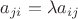 $a_{ji}=\lambda a_{ij}$