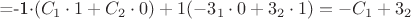 =-1\cdot(C_1\cdot1+C_2\cdot0)+1(-3\cdotC_1\cdot0+3\cdotC_2\cdot1)=-C_1+3\cdotC_2