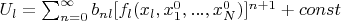 $U_l=\sum_{n=0}^{\infty}b_{nl}[f_l(x_l,x_1^0,...,x_N^0)]^{n+1}+const$