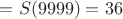 $=S(9999)=36$