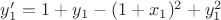 $y'_1=1+y_1-(1+x_1)^2+y^{2}_1$ $y'_1=1+y_1-(1+x_1)^2+y^{2}_1$