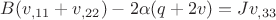 $B(v_{,11}+v_{,22}) - 2\alpha (q+2v)=Jv_{,33}$