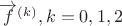 $\overrightarrow f^{(k)},k=0,1,2$