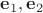 $\mathbf e_1,\mathbf e_2$