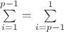 $\sum\limits_{i=1}^{p-1} = \sum\limits_{i=p-1}^{1}$