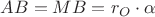 $AB=MB=r_O\cdot\alpha$