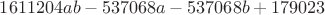 $1611204ab-537068a-537068b+179023$