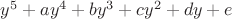 $y^5+ay^4+by^3+cy^2+dy+e$