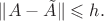 $\|A - \tilde A\|\leqslant h.$