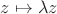 $z \mapsto \lambda z$