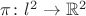 $\pi \colon l^{2} \to \mathbb{R}^{2}$
