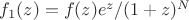 $f_1(z) = f(z)e^z / (1+z)^N$