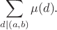 $$\sum_{d\mid(a,b)}\mu(d).$$