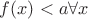 $f(x)<a \forall x$