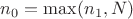 $n_0=\max (n_1, N)$