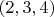 $(2,3,4)$