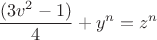 $$\frac {(3v^2-1)} 4 + y^n= z^n$$