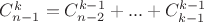 $C_{n-1}^{k}=C_{n-2}^{k-1}+...+C_{k-1}^{k-1}$