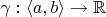 $\gamma:\langle a,b\rangle \to\mathbb{R}$