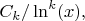 $C_k/ \ln^k(x),$