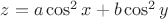 $z = a \cos^2 x + b \cos^2 y$