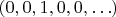 $(0,0,1,0,0,\ldots)$