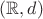 $(\mathbb R,d)$