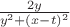 $\frac {2y} {y^2 + (x-t)^2}$