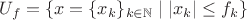 $U_f=\{x=\{x_k\}_{k\in\mathbb{N}}\mid |x_k|\le f_k\}$