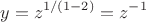 $$y=z^{1/(1-2)}=z^{-1}$$