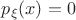 $p_\xi(x)=0$