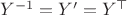 $Y^{-1}=Y'=Y^\top$