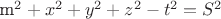 m^2+x^2+y^2+z^2-t^2=S^2