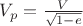 $V_p=\frac{V}{\sqrt{1-e}}$