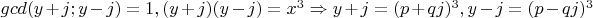 $gcd (y+j; y-j) = 1, (y+j)(y-j)=x^3 \Rightarrow y+j=(p+qj)^3, y-j=(p-qj)^3$