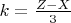 $k=\frac{Z-X}3$
