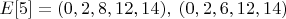$E[5]=(0,2,8,12,14),\;(0,2,6,12,14)$