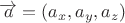 $\overrightarrow{a} = (a_x, a_y, a_z)$
