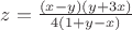 $ z = \frac{(x-y)(y+3x)}{4(1+y-x)}$