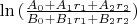 $\ln{(\frac{A_0 + A_1 r_1 +A_2 r_2}{B_0 + B_1 r_1 +B_2 r_2})}$