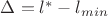 $\Delta=l^*-l_{min}$