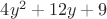 $4y^2+12y+9$