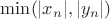 $\min(\lvert x_n\rvert,\lvert y_n\rvert)$