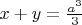 $x+y=\frac{a^3}{3}$