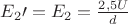 $E_2\prime=E_2=\frac{2,5U}{d}$