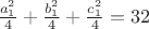$\frac{a_1^2}{4}+\frac{b_1^2}{4}+\frac{c_1^2}{4}=32$