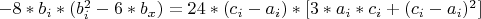 $-8*b_i*(b_i^2-6*b_x)=24*(c_i-a_i)*[3*a_i*c_i+(c_i-a_i)^2]$